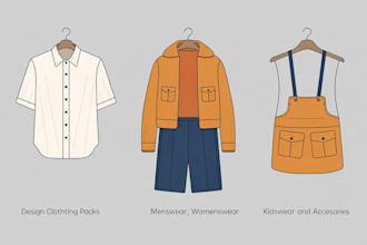 design clothing tech packs for menswear, womenswear, kidswear and accessories