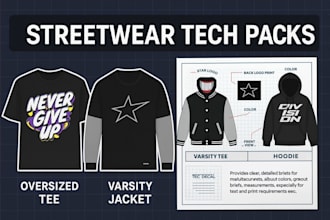 do streetwear tech packs for oversized tees, cargos, varsity jackets and hoodies