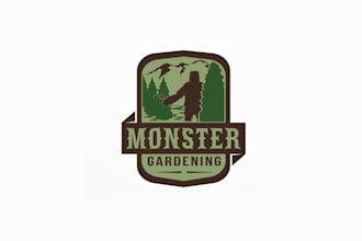 create a winning creative logo for monster gardening