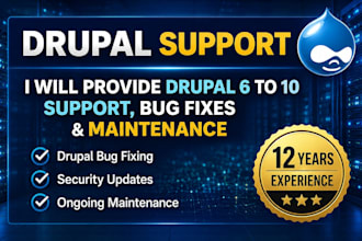 provide drupal 6 to 10 support, bug fixes, and maintenance