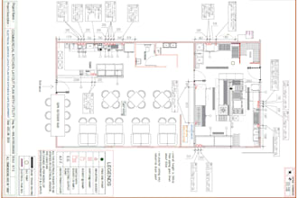 plan mep service layout for restaurant