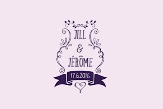 design a beautiful wedding monogram logo and invites