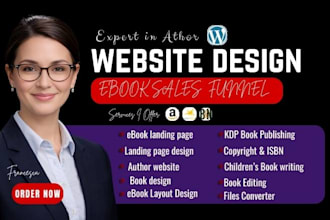 build ebook website, book author website, wordpress website, ebook landing page
