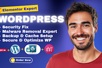 fix wordpress security issues, setup backups, cache, and remove malware