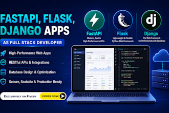 develop python flask, django apps as full stack developer
