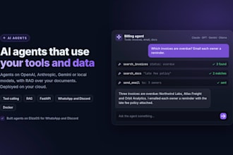build ai agents with tools and rag on openai, anthropic, gemini or ollama