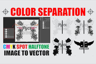 create print ready color separations, vector art, and halftone effects