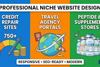 build a credit repair, travel agency, or peptide website