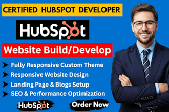 build hubspot website, hubspot landing page, blog, email templates, hubspot crm