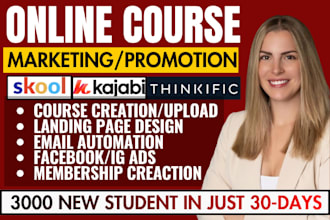 do kajabi online course promotion, udemy course marketing, thinkific promotion