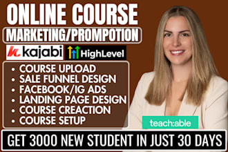 do kajabi online course promotion, udemy course marketing, thinkific promotion