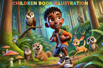 design 3d children book illustration, book illustration, children illustration