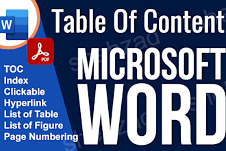create clickable table of contents toc index fix page numbering microsoft word