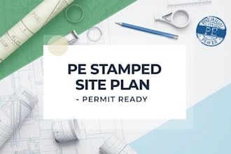 us pe approved site plan with landscape design for permit submission