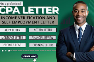 do CPA letter for self employed income verification, aicpa letter, notary letter