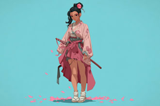 draw design body anime style character for roleplaying