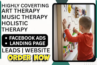 generate art therapy music therapy holistic therapy leads and build a website