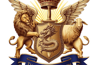 do design heraldry make   crest or shield, coat of arms logo