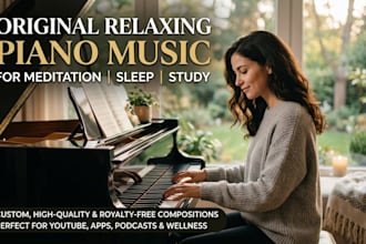 compose original relaxing piano music for  meditation, sleep and study