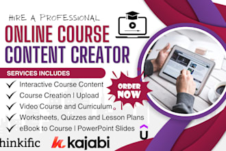 create online course content, ebook writer, ghostwriter, course upload, PPT