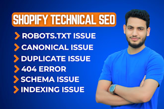 do shopify technical seo fix 404 error broken links 301 redirect semrush errors