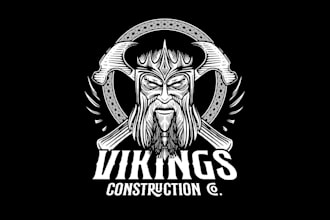 design a viking and nordic themed t shirt for your construction company