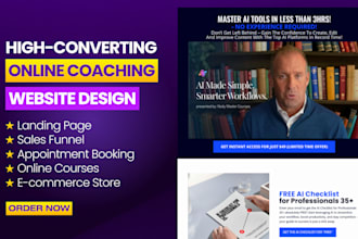 create a high ticket coaching sales funnel with landing page for online coaches