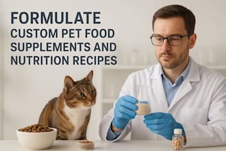 formulate custom pet food supplements and nutrition recipes