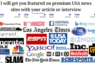 get you featured on premium USA news sites seo guest post article or interview