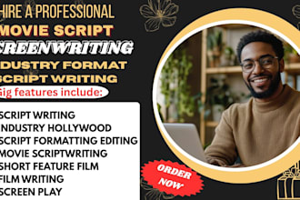 write screenplay scriptwriting, video script writing , screenplay, screenwriting