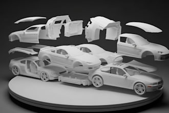 create professional 3d car models for games, animation and 3d printing