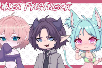 draw pngtuber luive2d vtuber model rigging png tuber giftuber kawaii chibi anime