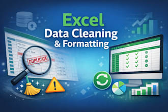 clean, format and remove duplicate excel data