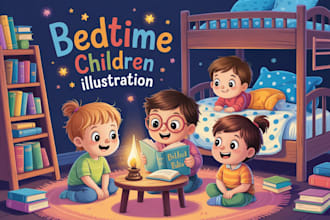 create bedtime storybooks with charming kids illustrations