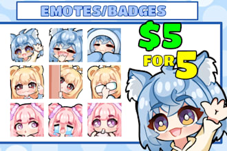 make cool twitch emotes, sub badges, stickers, discord emoji