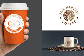 design minimal coffee, café, restaurant logo design