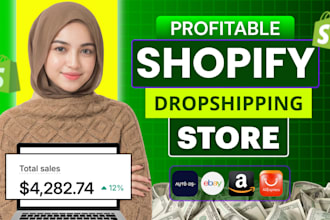 design profitable shopify website , dropshipping store or shopify store design
