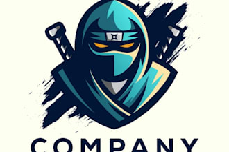 design cool funky ninja pig studio logo