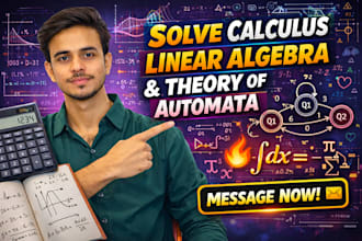 solve and explain calculus, linear algebra and dfa nfa tasks