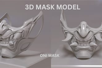 create 3d printable cosplay helmet 3d helmet, oni mask 3d mask, 3d armor cosplay