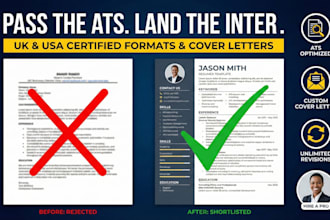 write rewrite ats friendly CV create UK USA resume maker update cover letter