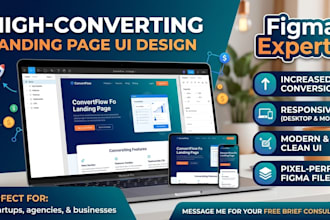 design a high converting landing page UI in figma