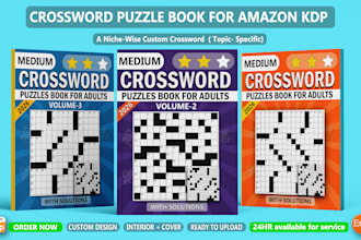 create custom niche themed crossword activity puzzle book for amazon kdp