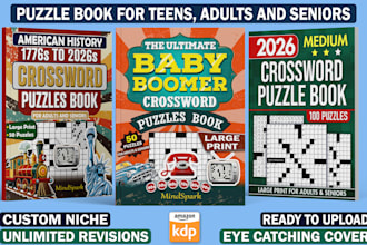 design theme crossword puzzle activity book for all ages