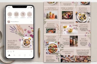 design a professional themed instagram puzzle feed