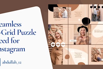 design a seamless cohesive 9 grid puzzle feed for instagram