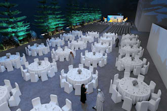 rebuild outdoor event stage, festival concept design, cgi auditorium, 3d lighten