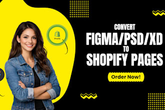 convert figma design to shopify landing page using pagefly, gempages or shogun