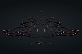 design a memorable blue lotus floating on water logo