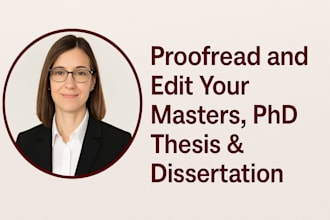 proofread and edit your masters, phd thesis and dissertation